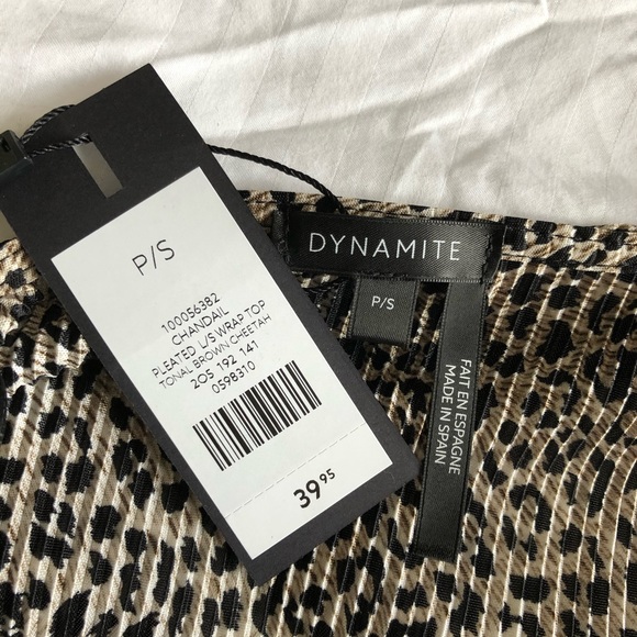 Dynamite wrap leopard print top, S - Picture 5 of 5